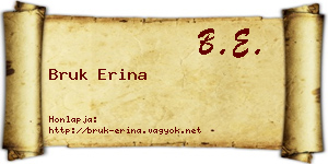 Bruk Erina névjegykártya